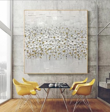 150の主題の芸術作品 Painting - パレットナイフによる立体的な梅の花の壁の装飾テクスチャー